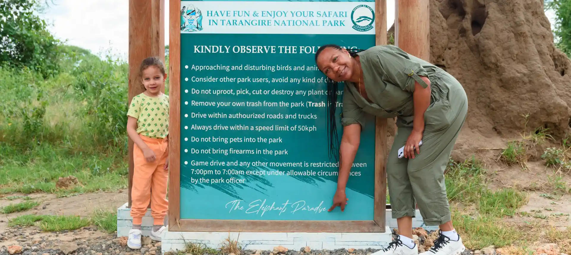 Child at Tarangire National Park entrance - Tanzania Safari