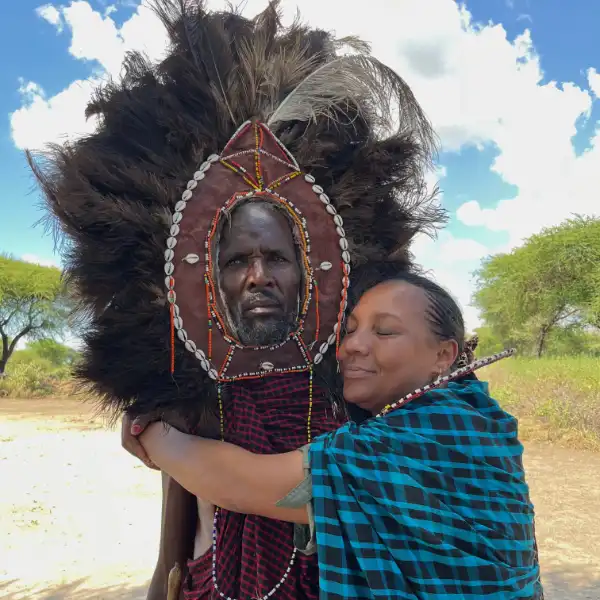 Jacqueline Weigl with Maasai community members in Tanzania - authentic cultural connections